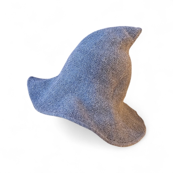 Accessories - Knitted Grey Witch Wizard Hat – Halloween Cosplay 🧙‍♀️✨